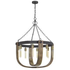 Cal Lighting Apulia Light Oak Chandelier