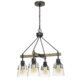 Cal Lighting Aosta Clear Chandelier with BubbLED Glass Shades (Edison Bulbs...