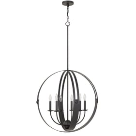 Cal Lighting Valais Matte Black Metal Chandelier