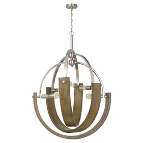 Cal Lighting Rauma Brushed 60W x 6 Chandelier