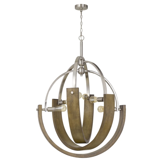 Cal Lighting Rauma Brushed 60W x 6 Chandelier CAL-FX-3741-6