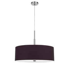 Cal Lighting Lonoke Plum Pendant Fixture with Hardback Drum Shade