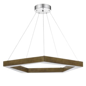 Cal Lighting Metz Pine Dimmable Integrated LED Polygon Pendant Fixture