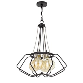 Cal Lighting Laude Black Chrome Chandelier