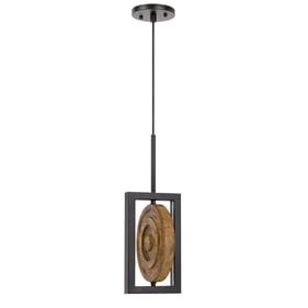 Cal Lighting Fano Black Natural Integrated Dimmable LED Mini Pendant Fixtur...