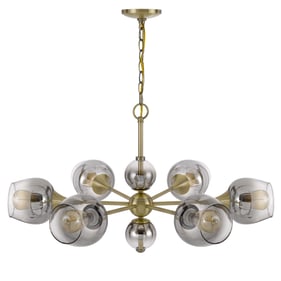 Cal Lighting Pendelton Antique Brass Metal Chandelier with Electoral Plated...