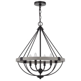 Cal Lighting Somersworth White Black Metal Chandelier