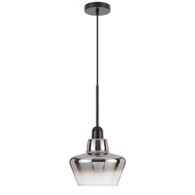 Cal Lighting Brockton Matte Black 40W Glass Pendant Light