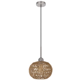 Cal Lighting Medan Burlap 60W Roped Pendant Fixture