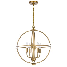 Cal Lighting Sheffield Antique Brass 60W Metal Chandelier