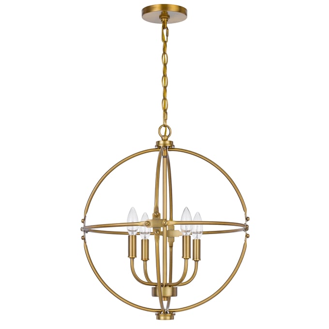 Cal Lighting Sheffield Antique Brass 60W Metal Chandelier CAL-FX-3792-4