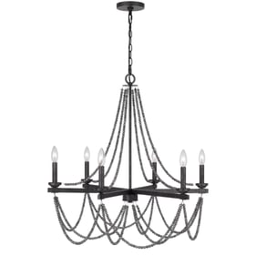 Cal Lighting Ventura Aged Silver 60W Metal Beaded Chandelier