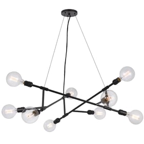 Cal Lighting Massena Charcoal Grey 60W Metal Chandelier with Edison Bulbs