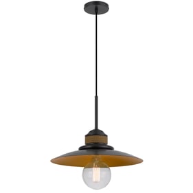 Cal Lighting Mineola Charcoal Grey Burlap 60W Metal Mini Pendant with Burla...