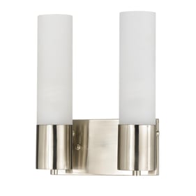 Cal Lighting Frosted White 11.25 Inch Tall Double Cylinder Wall Light