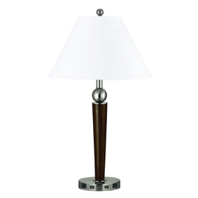 Cal Lighting Espresso Brushed 29 Inch Height Metal Nighstand Lamp