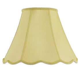 Cal Lighting Piped Scallop Bell Champagne 12.75 Inch Tall Fabric Shade