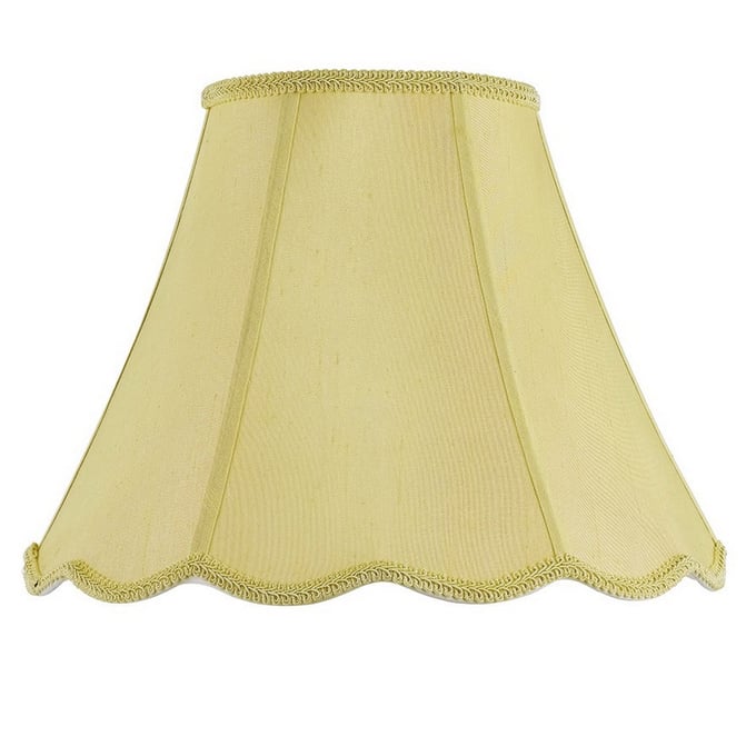 Cal Lighting Piped Scallop Bell Champagne 12.75 Inch Tall Fabric Shade CAL-SH-8105-16-CM