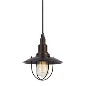 Cal Lighting Allentown Rust 8.88 Inch Tall Metal Pendant