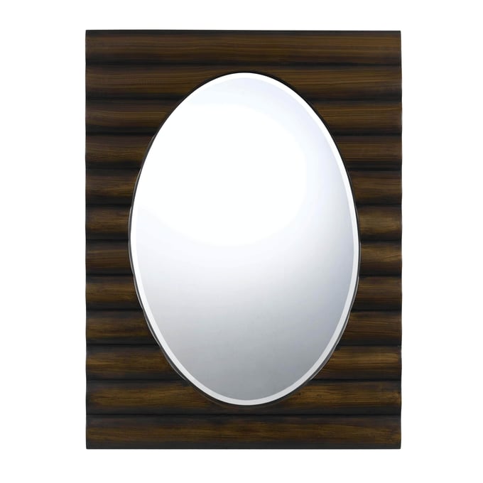 Cal Lighting Clovis Teak Cheyenne Polyurethane Beveled Mirror CAL-WA-2172MIR