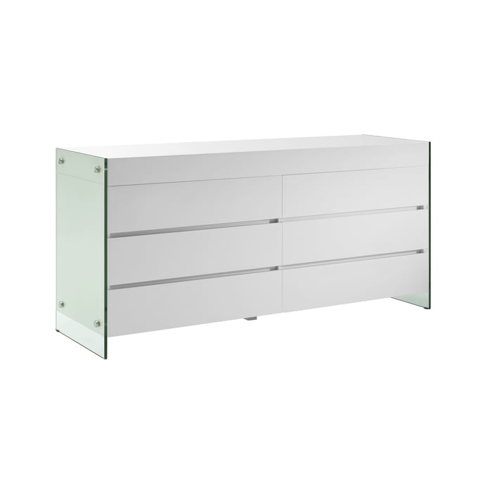 Casabianca Home IL Vetro White Dresser CASA-CB-111-D-WH