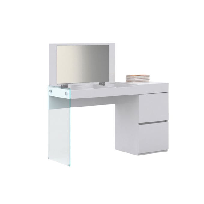 Casabianca Home IL Vetro White Vanity CASA-CB-111-W-VANITY