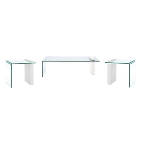 Casabianca Home Buono White 3pc Coffee Table Set