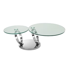 Casabianca Home Satellite Clear Glass Coffee Table