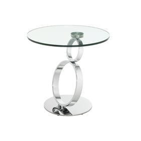 Casabianca Home Satellite Clear Round End Table