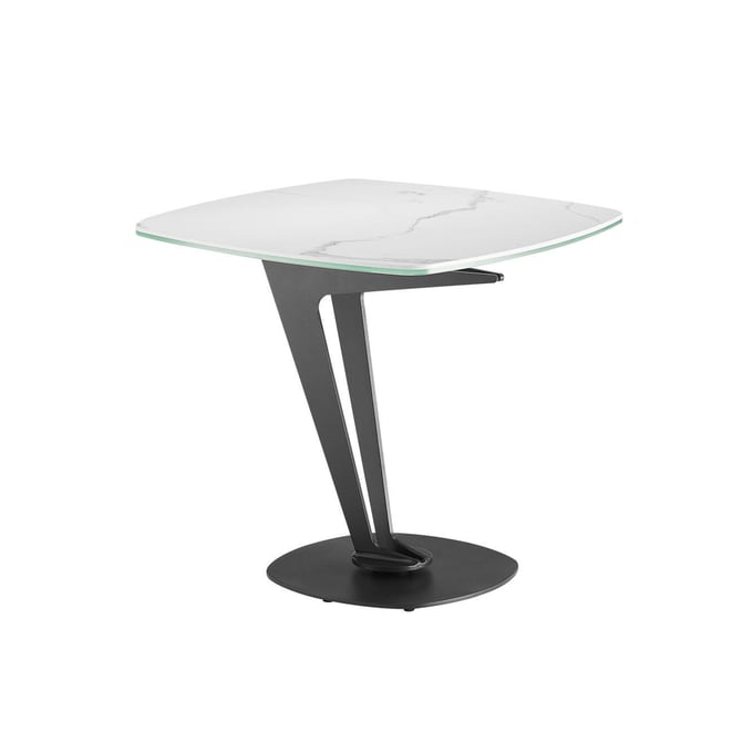 Casabianca Home White Leaf End Table CASA-CB-230STW