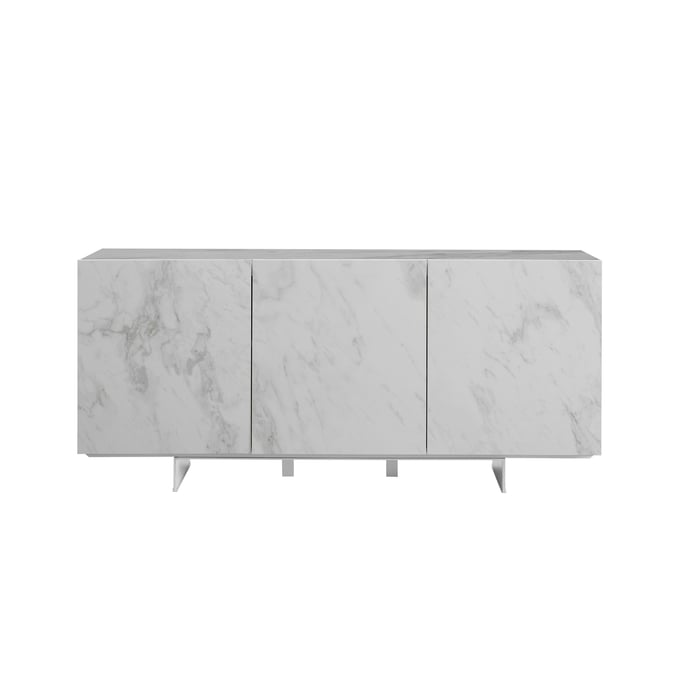 Casabianca Home Stone White Marbled Buffet CASA-CB-34WH