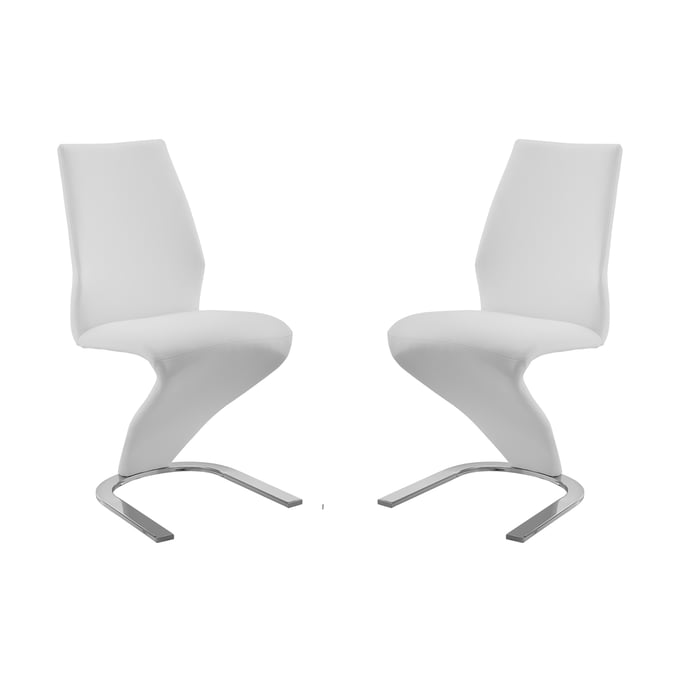 2 Casabianca Home Boulevard White Dining Chairs CASA-CB-6606-W-SET2