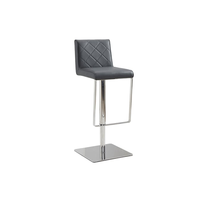 Casabianca Home Loft Dark Gray Leather Bar Stool CASA-CB-922-GR-BAR