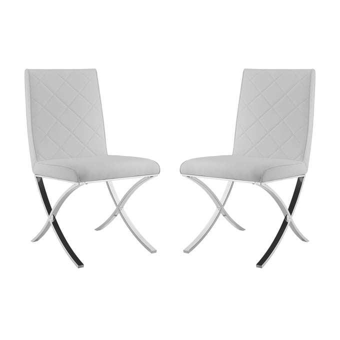 2 Casabianca Home Loft White Dining Chairs CASA-CB-922-W-SET2