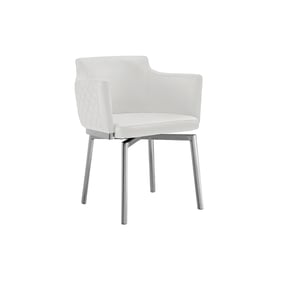 Casabianca Home Suzzie White Swivel Dining Arm Chair