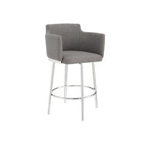 Casabianca Home Suzzie Gray Swivel Arm Bar Stool