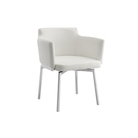 Casabianca Home Suzzie White Swivel Dining Chair