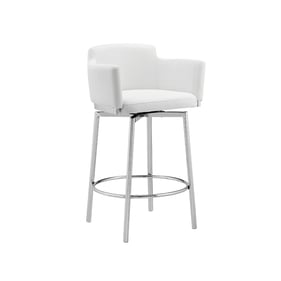 Casabianca Home Suzzie White Swivel Bar Stool