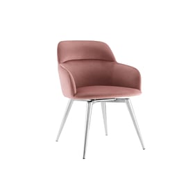 Casabianca Home Pirouette Dusty Pink Velvet Swivel Dining Chair