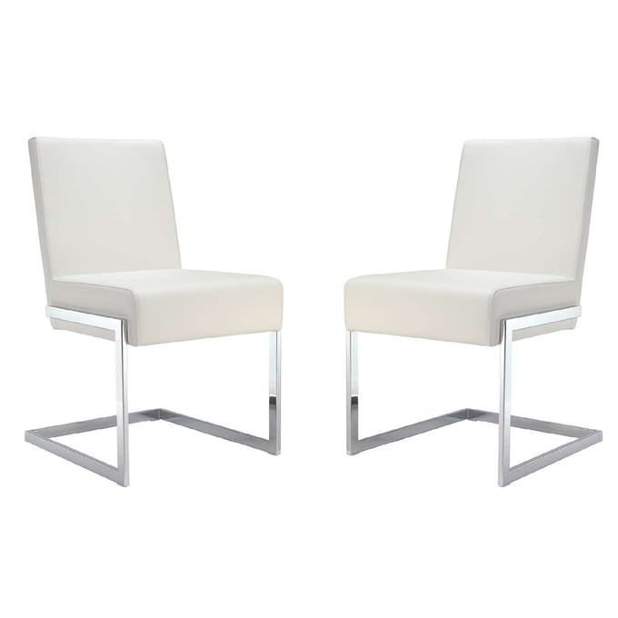 2 Casabianca Home Fontana White Dining Chairs CASA-CB-F3131-W-SET2