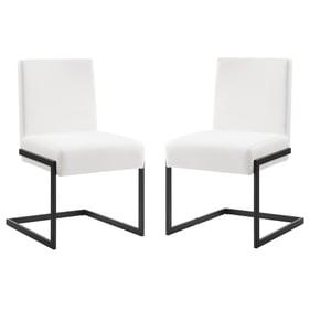 2 Casabianca Home Fontana White Black Dining Chairs