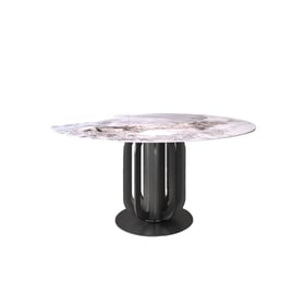 Casabianca Home Sabrina White Gold 53 Inch Round Dining Table