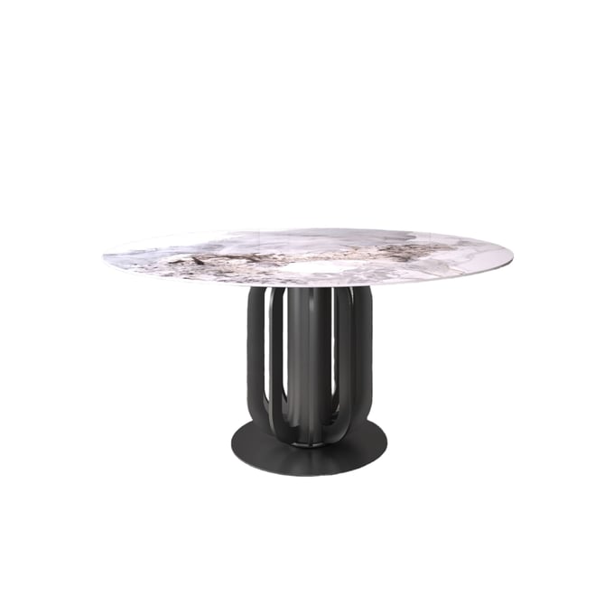 Casabianca Home Sabrina White Gold 53 Inch Round Dining Table CASA-CB-MX2133-53GLDMAR