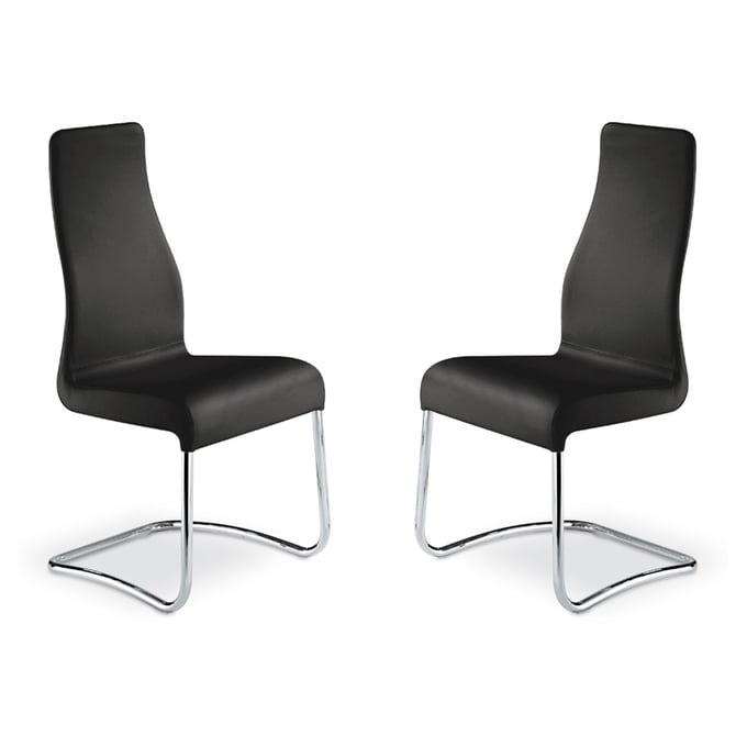 2 Casabianca Home Florence Black Dining Chairs CASA-TC-2004-BL-SET2