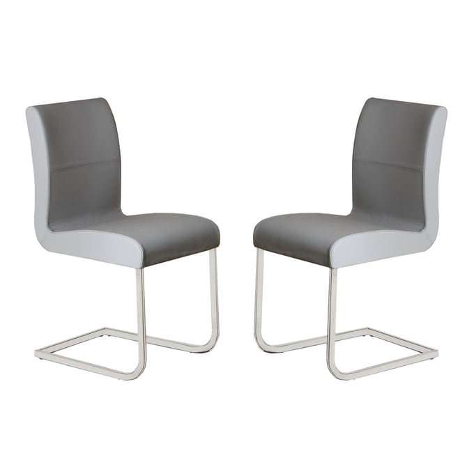 2 Casabianca Home Stella Gray Dining Chairs CASA-TC-2005-GR-SET2