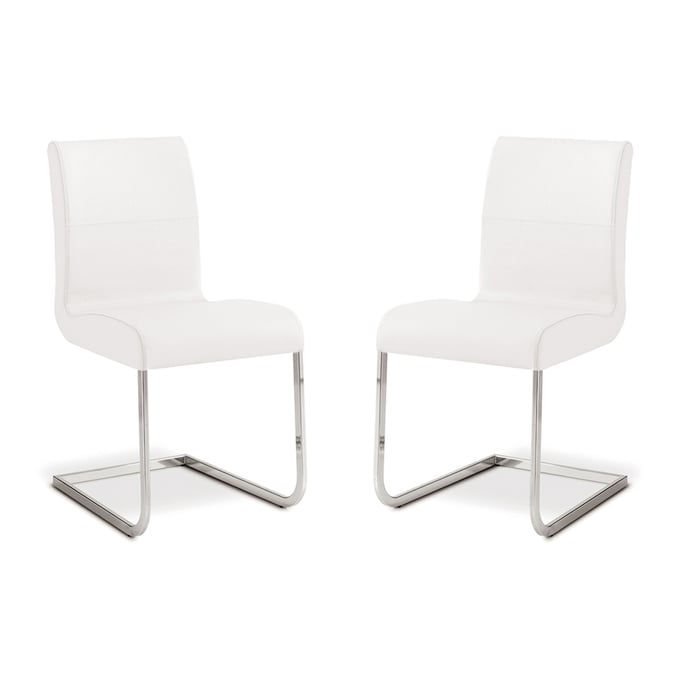 2 Casabianca Home Stella White Dining Chairs CASA-TC-2005-WH-SET2