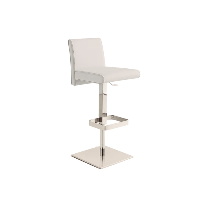 Casabianca Home Vittoria White Leather Bar Stool CASA-TC-2009-WH-BAR