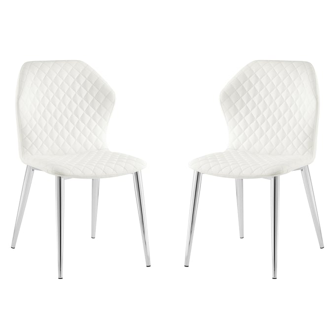 2 Casabianca Home Olivia White Dining Chairs CASA-TC-DC04SSWH-SET2