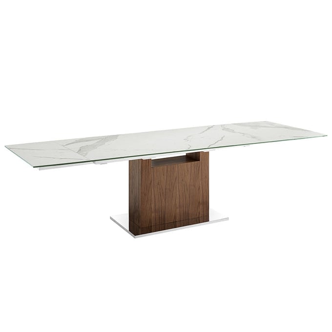 Casabianca Home Olivia White Walnut Dining Table CASA-TC-MAN03WALRECMAR