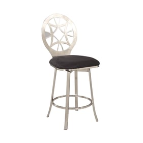 Chintaly Imports Black Fabric Swivel Counter Height Stool